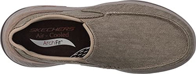 Skechers Men's Moccasin Sneaker, Tan Canvas, 9