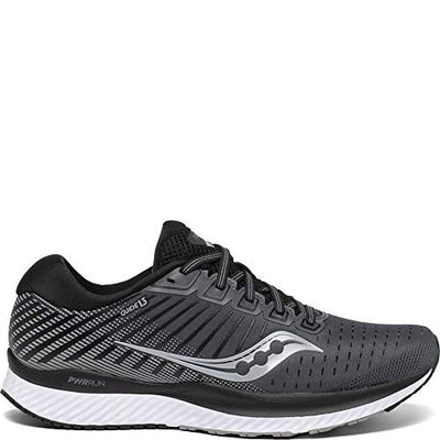 Saucony Men's Guide 13 Road Running Shoe, Black/White, 12.5M