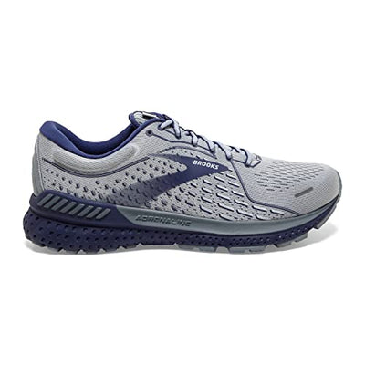 Brooks Men's Adrenaline GTS 21 Running Shoe - Grey/Tradewinds/Deep Cobalt - 14