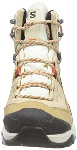 Salomon Women's QUEST ELEMENT GORE-TEX Hiking Boots For Women, Safari/Vanilla Ice/Mecca Orange, 6.5