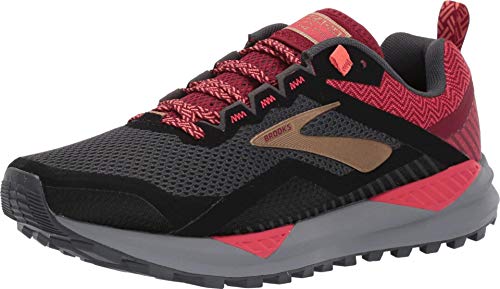 Brooks Women's Cascadia 14, Grey/Red, 8.5 B