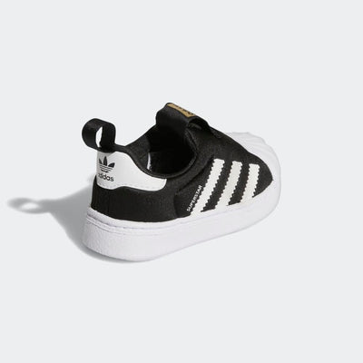 adidas Unisex-Child Superstar 360 Shoes 10 Toddler Black/White/Gold Metallic