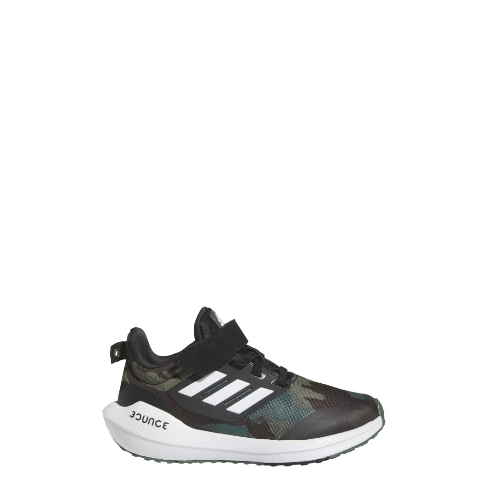 adidas EQ21 2.0 Bounce Sport Elastic Lace with Top Strap Shoes Kids', Black, Size 13.5K