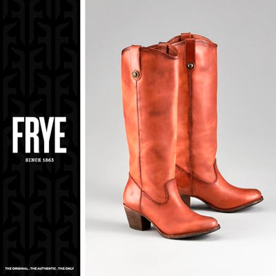 Frye The Company Womens Cognac Jackie Button Tall Size 9 Oiled Leather Boots