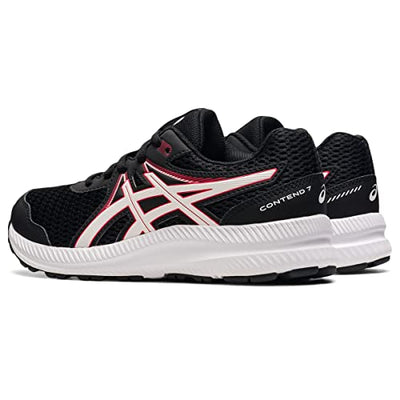 ASICS Girl's Contend 7 GS (Little Kid/Big Kid) Black/Electric Red 2 Little Kid M