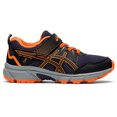 ASICS Kid's PRE Venture 8 Pre-School Running Shoes, 2.5, Black/Shocking Orange