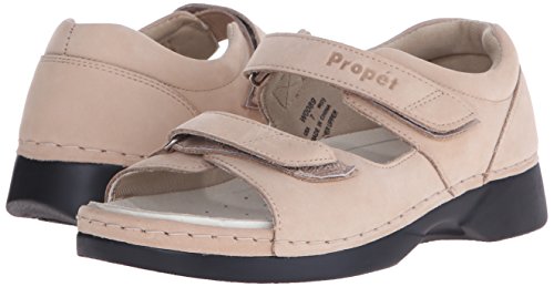 Propét womens W0089 Pedic Walker flats sandals, Dusty Taupe Nubuck, 10 XX-Wide US