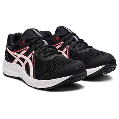 ASICS Girl's Contend 7 GS (Little Kid/Big Kid) Black/Electric Red 2 Little Kid M