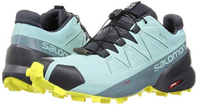 Salomon Women's Speedcross 5 GTX Trail Running Shoe (Pastel Turquoise/Ebony/Evening Primrose, Numeric_7_Point_5)