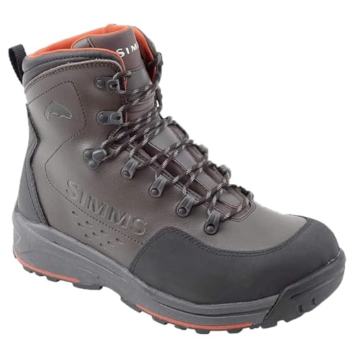 Simms Freestone Wading Boots for Men - Rugged Rubber Sole Fishing Shoes with Traction Control and Time-Tested Durability - Dark Olive - 16