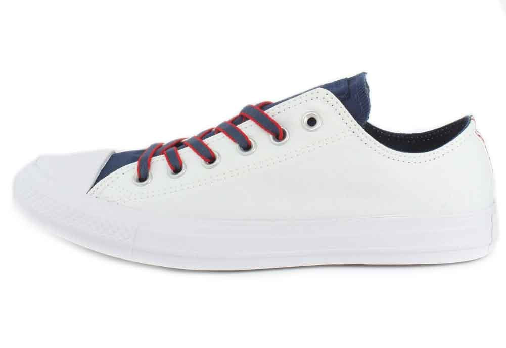 Converse Chuck Taylor All Star Ox - Court Prep Block Mens Fashion-Sneakers 160467C_9.5 - White/Navy/Gym Red