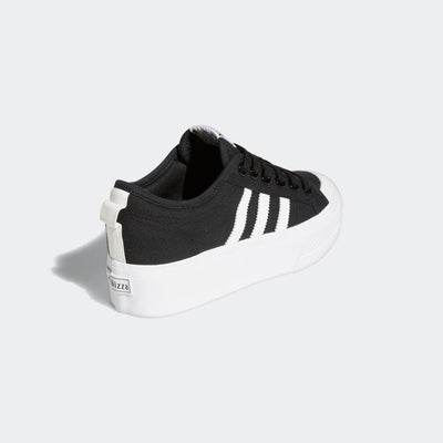 adidas Originals Women's Nizza Platform, Black/White/White, 8.5