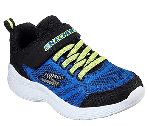 Skechers Kids Boy's Lightweight Gore & Strap SNEA Sneaker, Blue/Black, 3.5 Little Kid