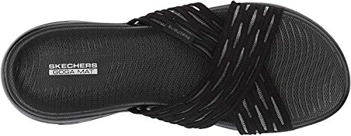 Skechers womens On-the-go 600 Sunrise Slide Sandal, Black, 10 US