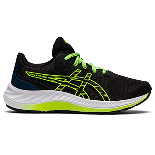 ASICS Kid's Gel-Excite 9 Grade School Running Shoe, 3.5, Black/Hazard Green