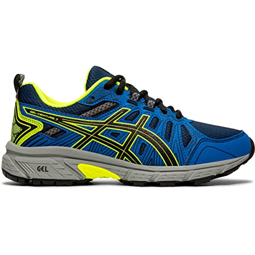 ASICS Kid's Gel-Venture 7 Grade School Running Shoes, 3.5, Black/Safety Yellow