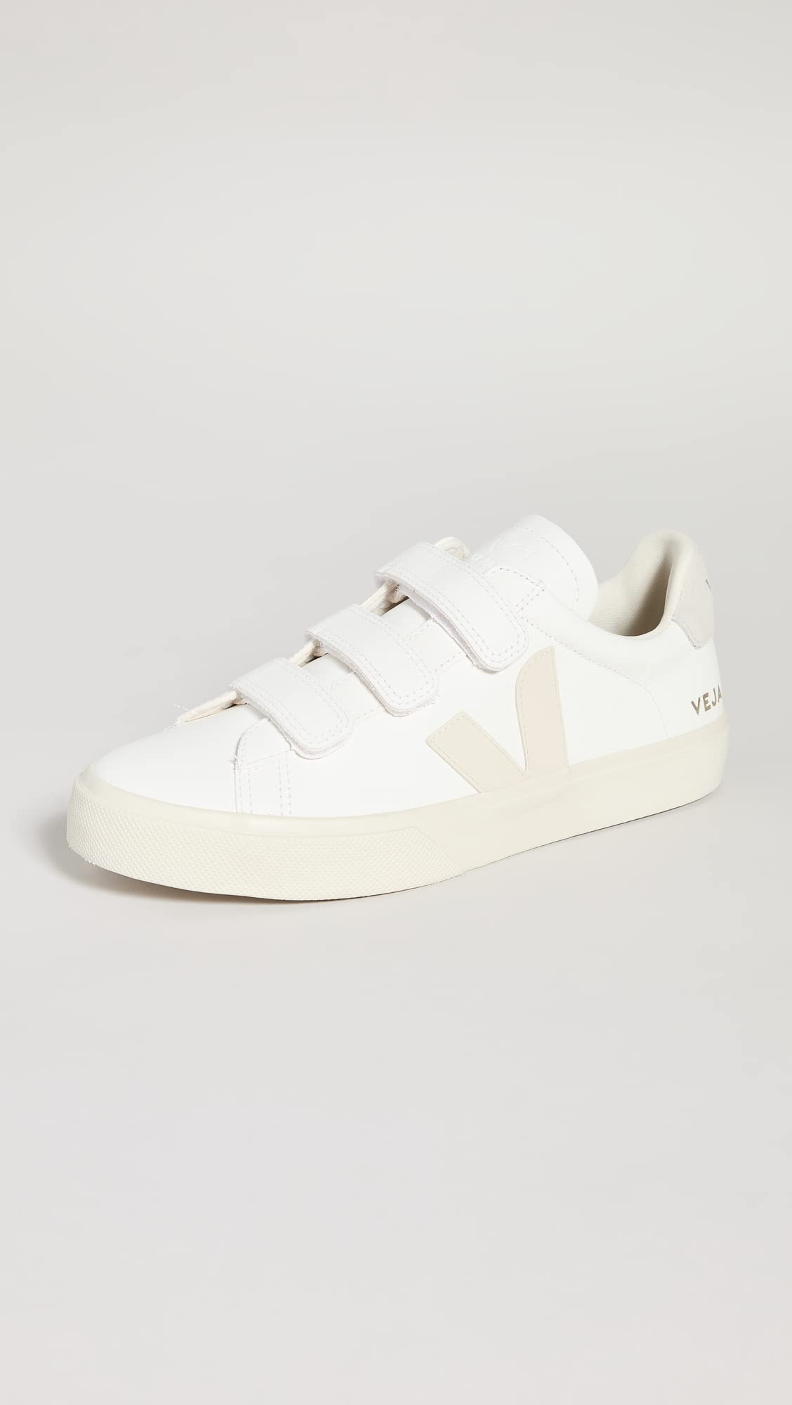 Veja Men's Recife Logo Leather Shoes, Extra White/Pierre/Natural, 11 Medium US