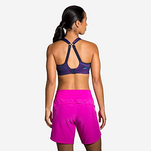 Brooks Women's Convertible Sports Bra for High Impact Running, Workouts & Sports with Maximum Support - Matrix Navy Print - 34 B