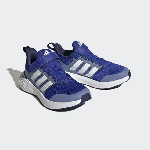 adidas Fortarun 2.0 Running Shoe, Lucid Blue/White/Blue Fusion (Elastic), 3.5 US Unisex Little Kid