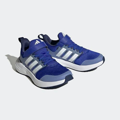 adidas Fortarun 2.0 Running Shoe, Lucid Blue/White/Blue Fusion (Elastic), 3.5 US Unisex Little Kid