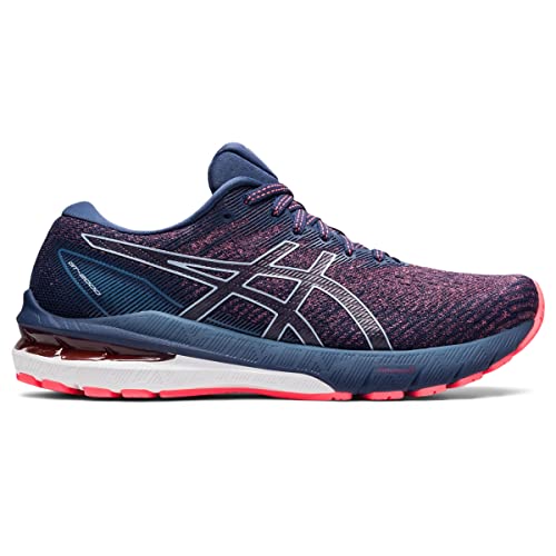 ASICS Women's GT-2000 10 Running Shoes, 6.5, Blazing Coral/Thunder Blue