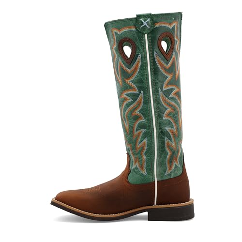 Twisted X Kid's Buckaroo, New Wide Square Toe, Cognac & Turquoise, 4 M