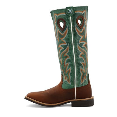 Twisted X Kid's Buckaroo, New Wide Square Toe, Cognac & Turquoise, 4 M