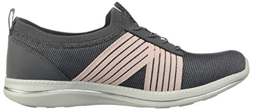 Skechers Women's City Pro Easy Moving Sneaker, Charcoal/Pink, 8