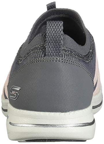 Skechers Women's City Pro Easy Moving Sneaker, Charcoal/Pink, 8