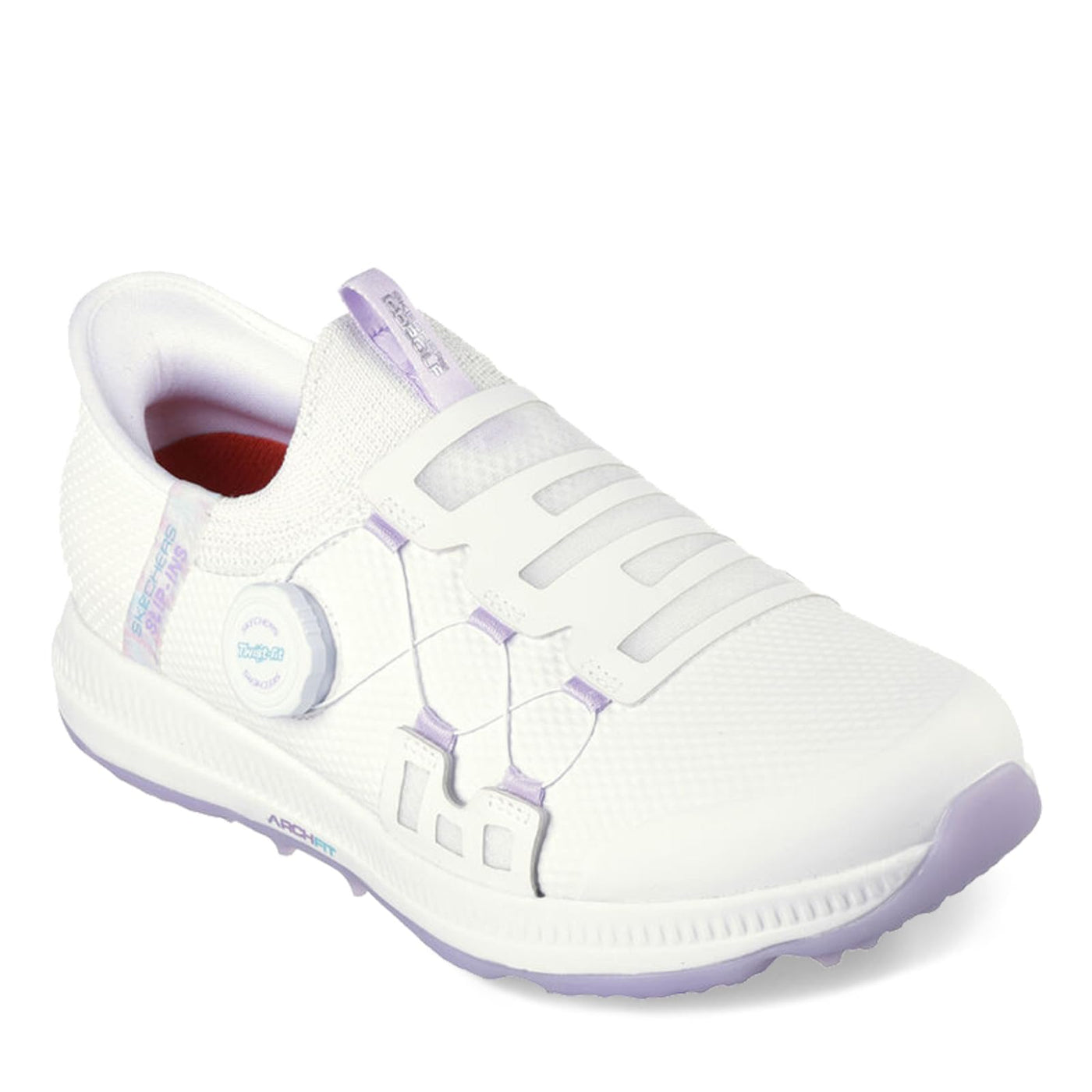 Skechers womens Go Golf Elite 5 Arch Fit Waterproof Slip in Golf Shoe 9 White/Lavender