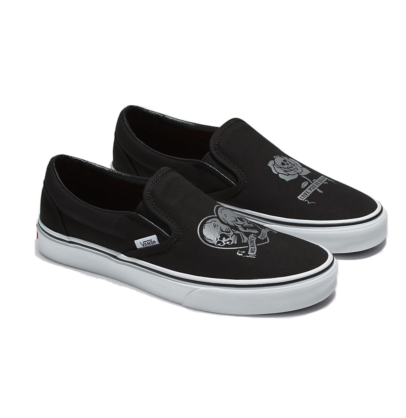 Vans Men's Classic Slip On, Love You to Death/Black/True White, Size 7.5