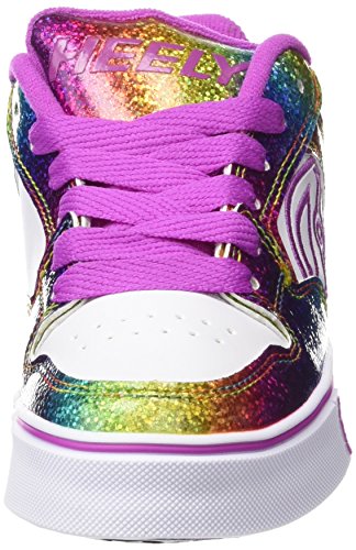 HEELYS Kids Motion Plus White/Rainbow/Hot Pink Sneaker - 2