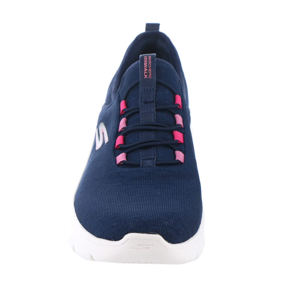 Skechers Women's GO Walk Flex-Lucy Sneaker, Navy, 9.5 Wide