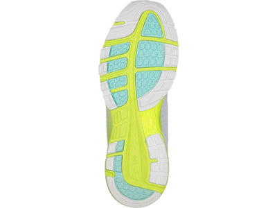 ASICS Women's Dynaflyte 2 Running Shoe White/Safety Yellow/Aruba Blue 9.5 (S)