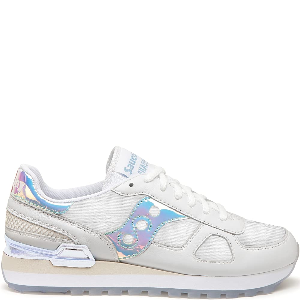 Saucony® Originals Shadow Original Summer Shoes for Women – Rubber Tread Pattern – TPU Heel – Lace-up Closure White/Iridescent 5.5 B - Medium