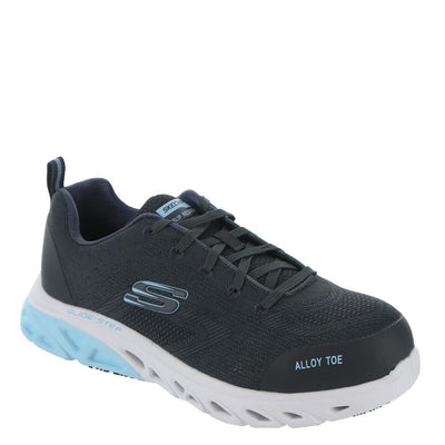 Skechers Work Glide Step SR Work Shoe 108086 Womens Oxford 6 BM US CharcoalLight Blue