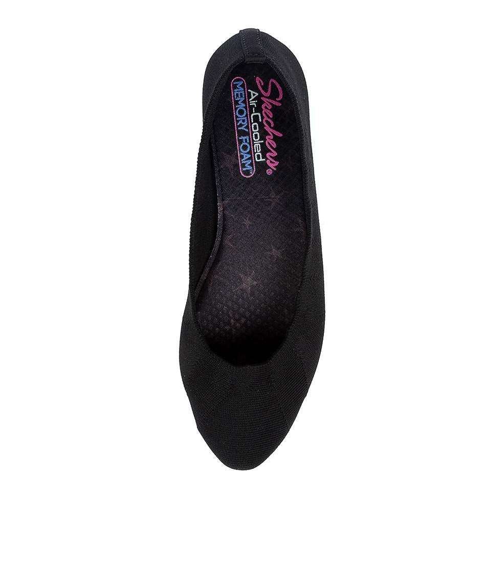 Skechers womens Cleo - Bewitch Wide Ballet Flat, Black, 8.5 Wide US