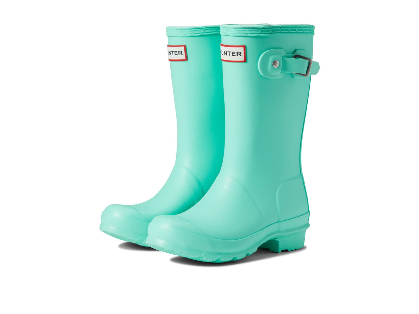 Hunter Original Kids Waterproof Rain Boots (Wild Mint Green, US Junior Child Size 2, Vegan)