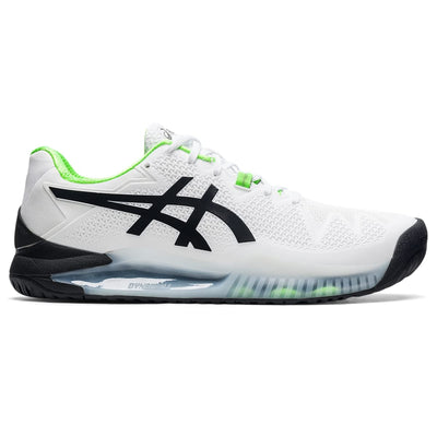 ASICS Men's Gel-Resolution 8 Tennis Shoes, 8.5, White/Green Gecko