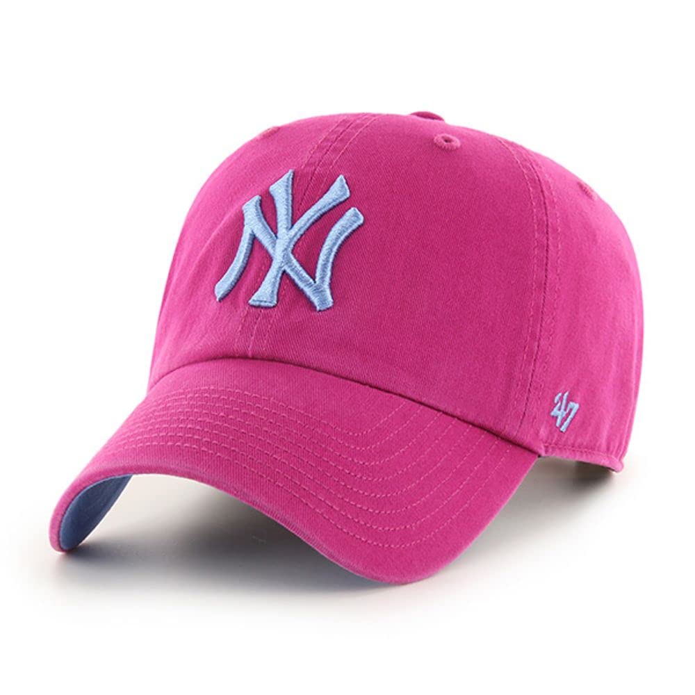 47 New York Yankees Ballpark Clean Up Dad Hat Baseball Cap - Orchid Pink One Size