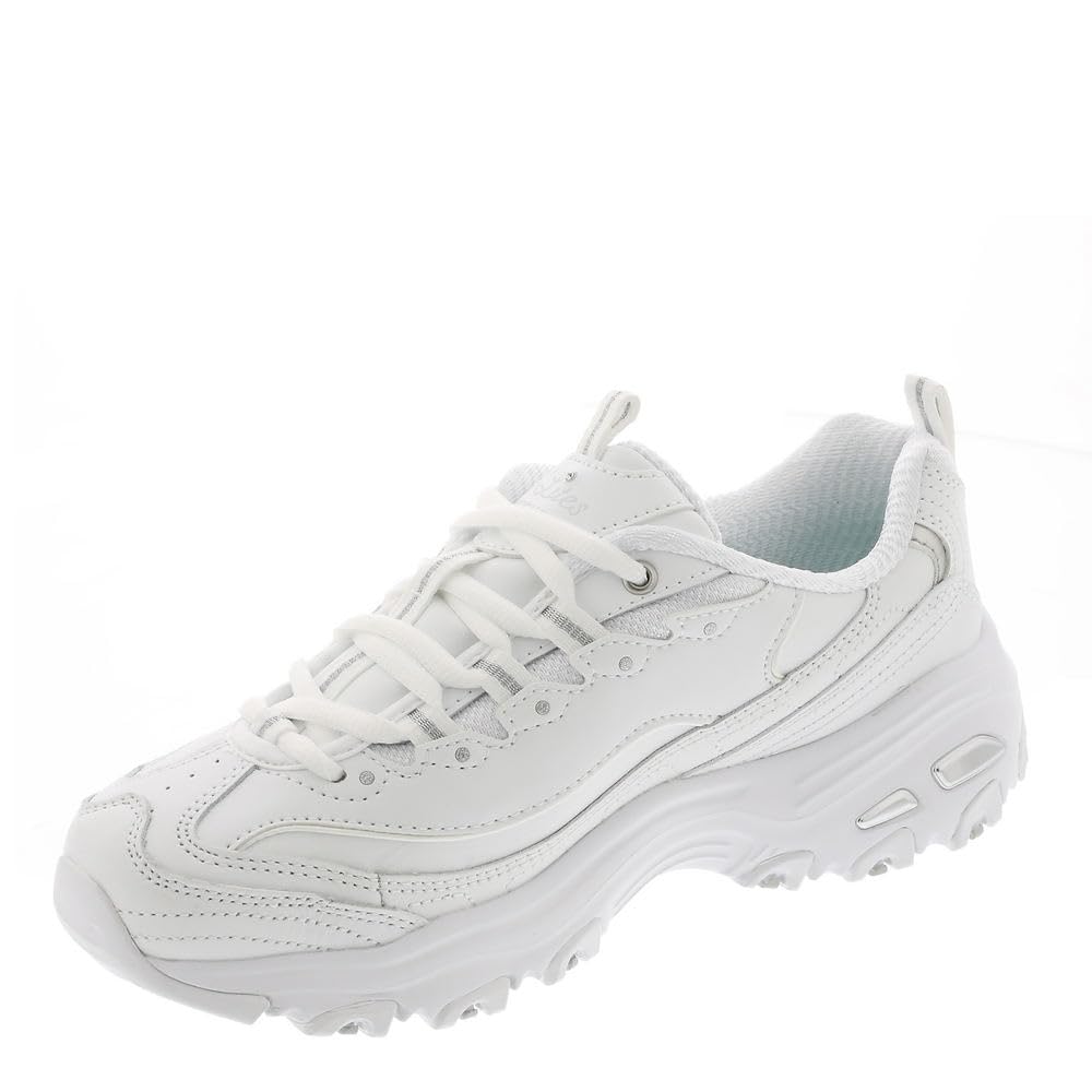 Skechers womens D'lites Fresh Start Wide Fashion Sneaker, White, 7.5 Wide US