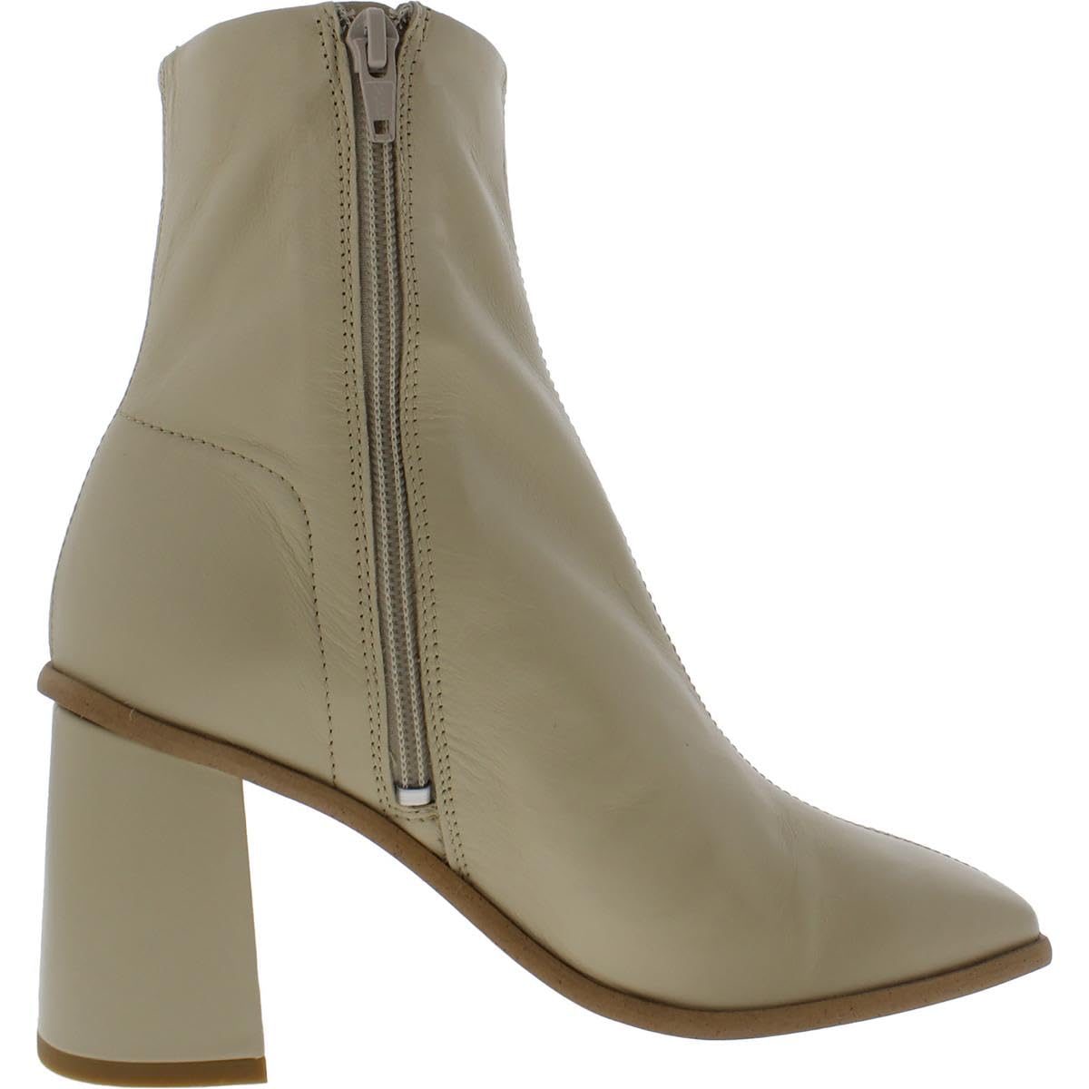 Free People Sienna Ankle Women’s Boots - Leather Upper & Lining - Synthetic Outsole - Square Toe 10 Buttercream