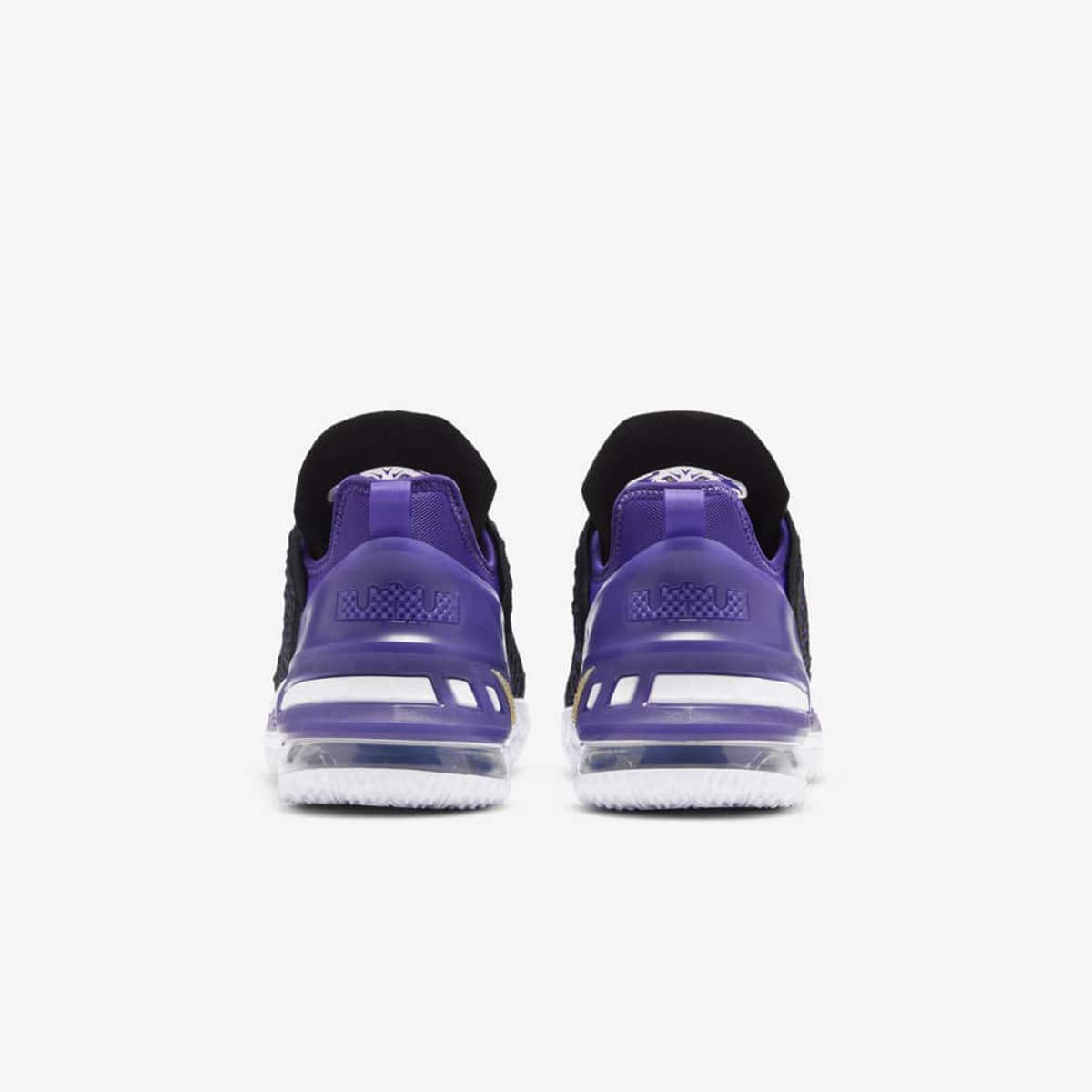 Nike Kid's Lebron 18 GS Basketball Shoes, Black/Court Purple/White/Metallic Gold, 5 Big Kid