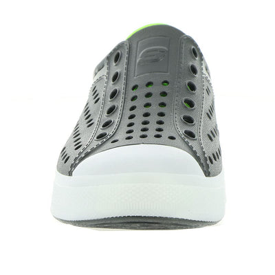 Skechers Boys' Foamies Guzman Flash Lighted 402020l Little Kid Big Kid 5 Big Kid Charcoal-lime