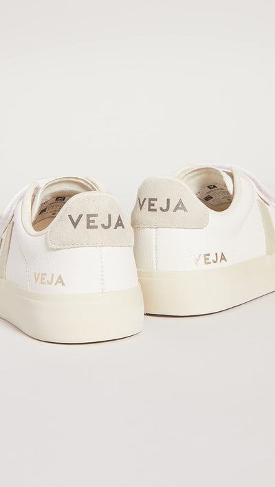 Veja Women's Recife Logo Sneakers, Extra White/Pierre/Natural, 4 Medium US