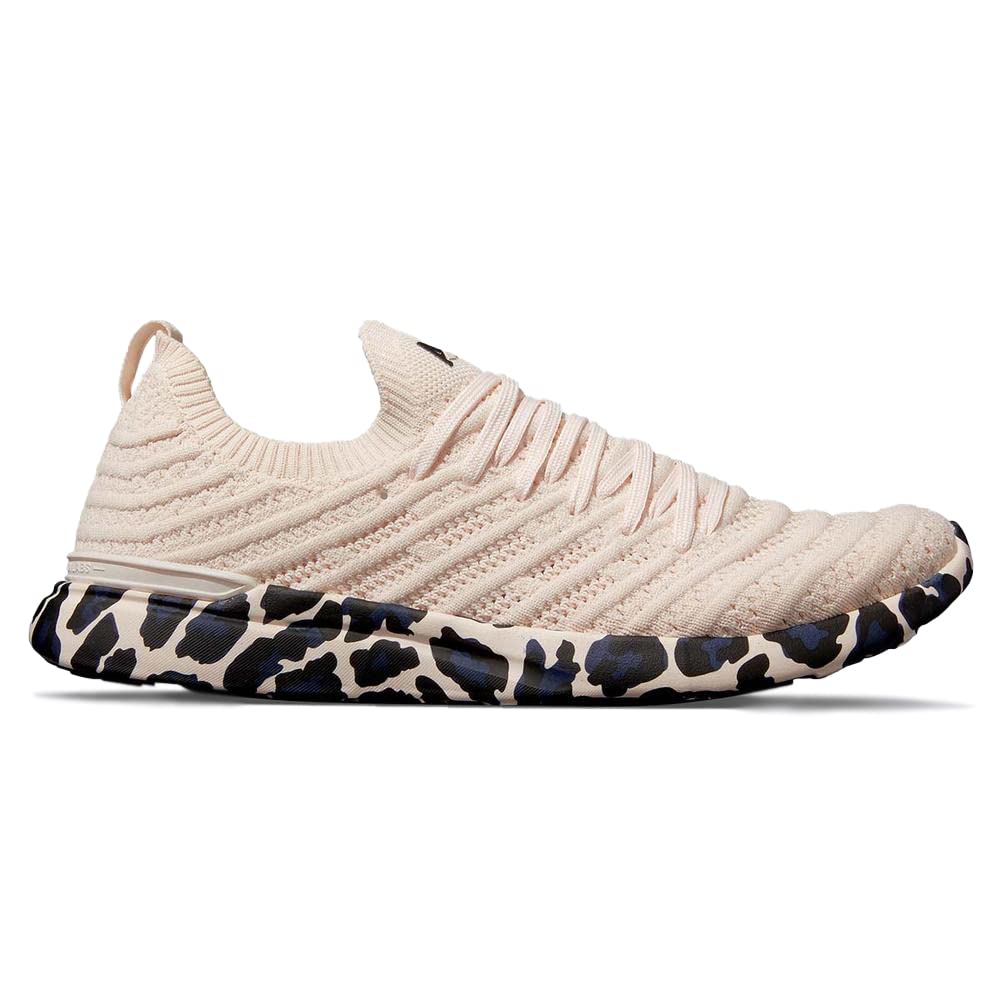 APL: Athletic Propulsion Labs Women's Techloom Wave Sneaker, Creme/Black/Leopard, 7