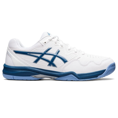 ASICS Men's GEL-DEDICATE 7 Tennis Shoes, 11.5, WHITE/LIGHT INDIGO