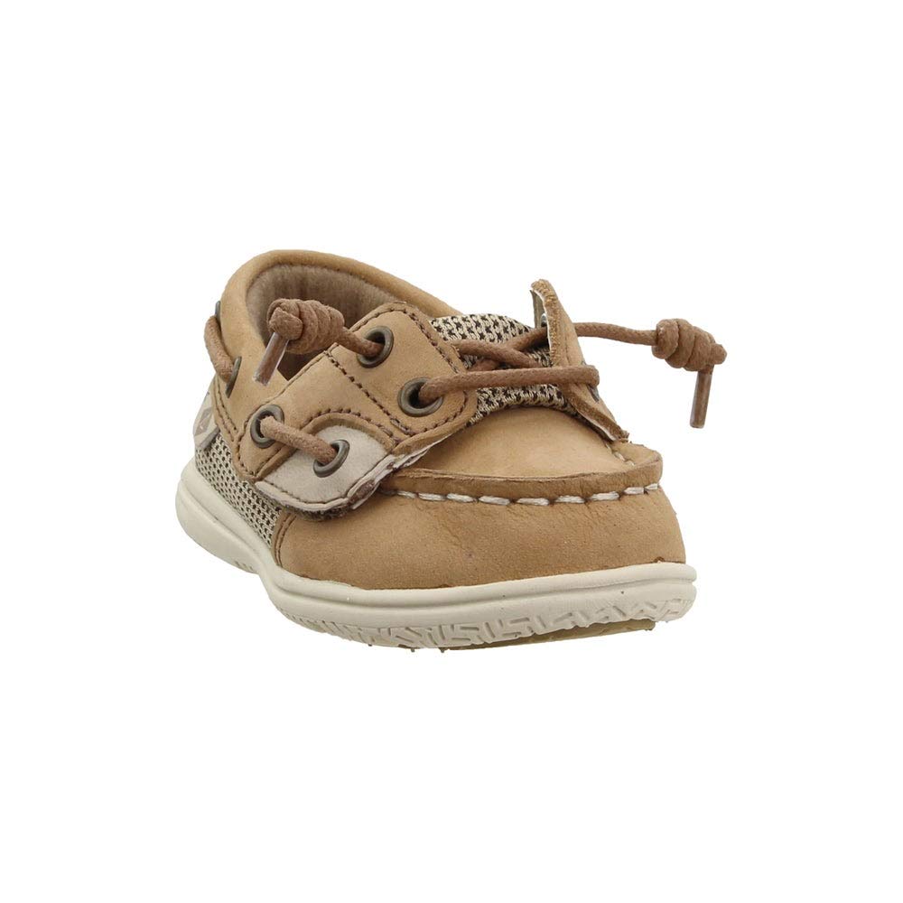 Sperry Unisex-Child Shoresider Jr Boat Shoe 8.5 Little Kid Linen/Oat