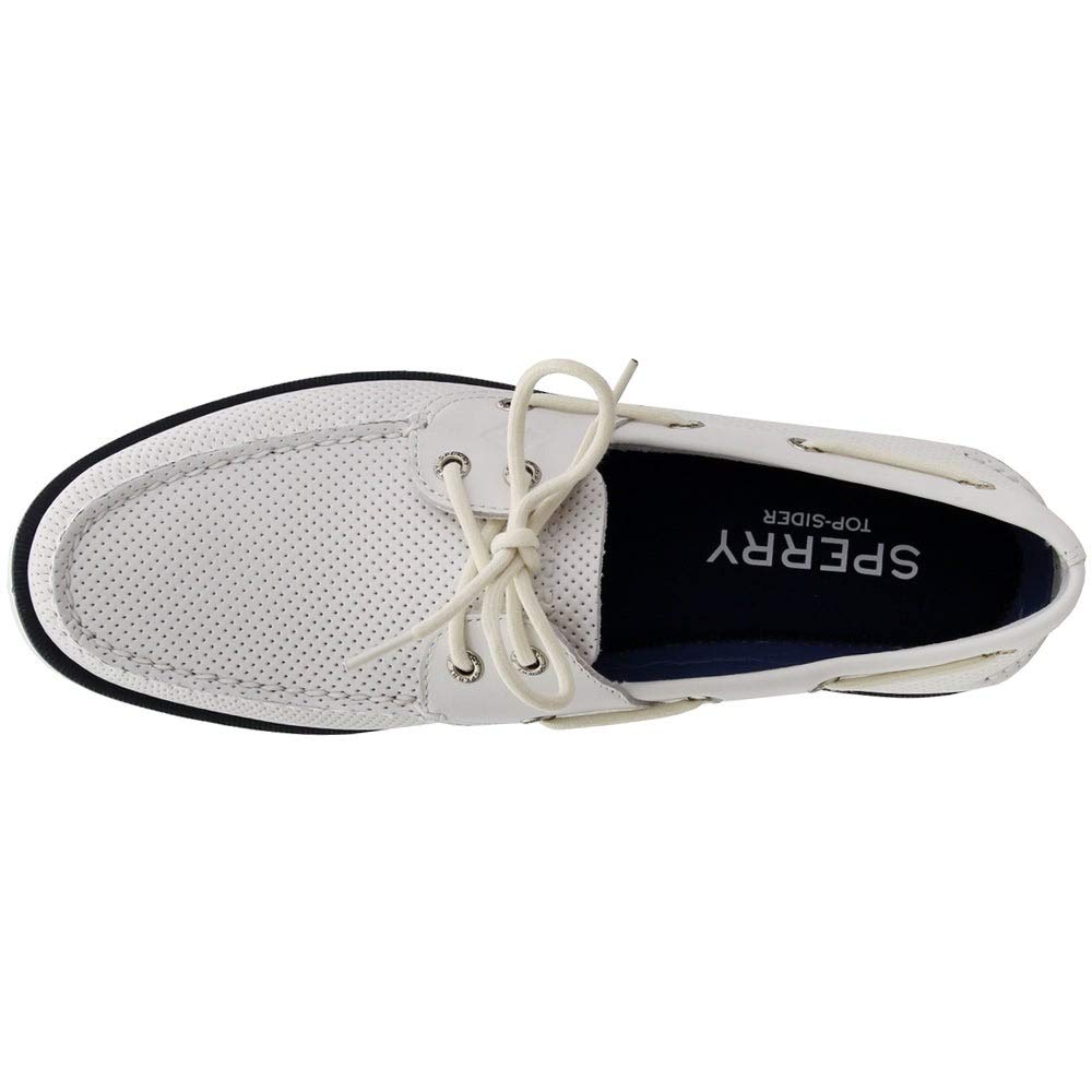 Sperry Mens Leeward 2-Eye Perforated Casual Shoes - White - Size 9.5 D