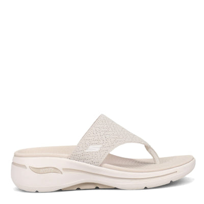 Skechers Go Walk Arch Fit Knit 3 Point Sandal Natural 12 B (M)